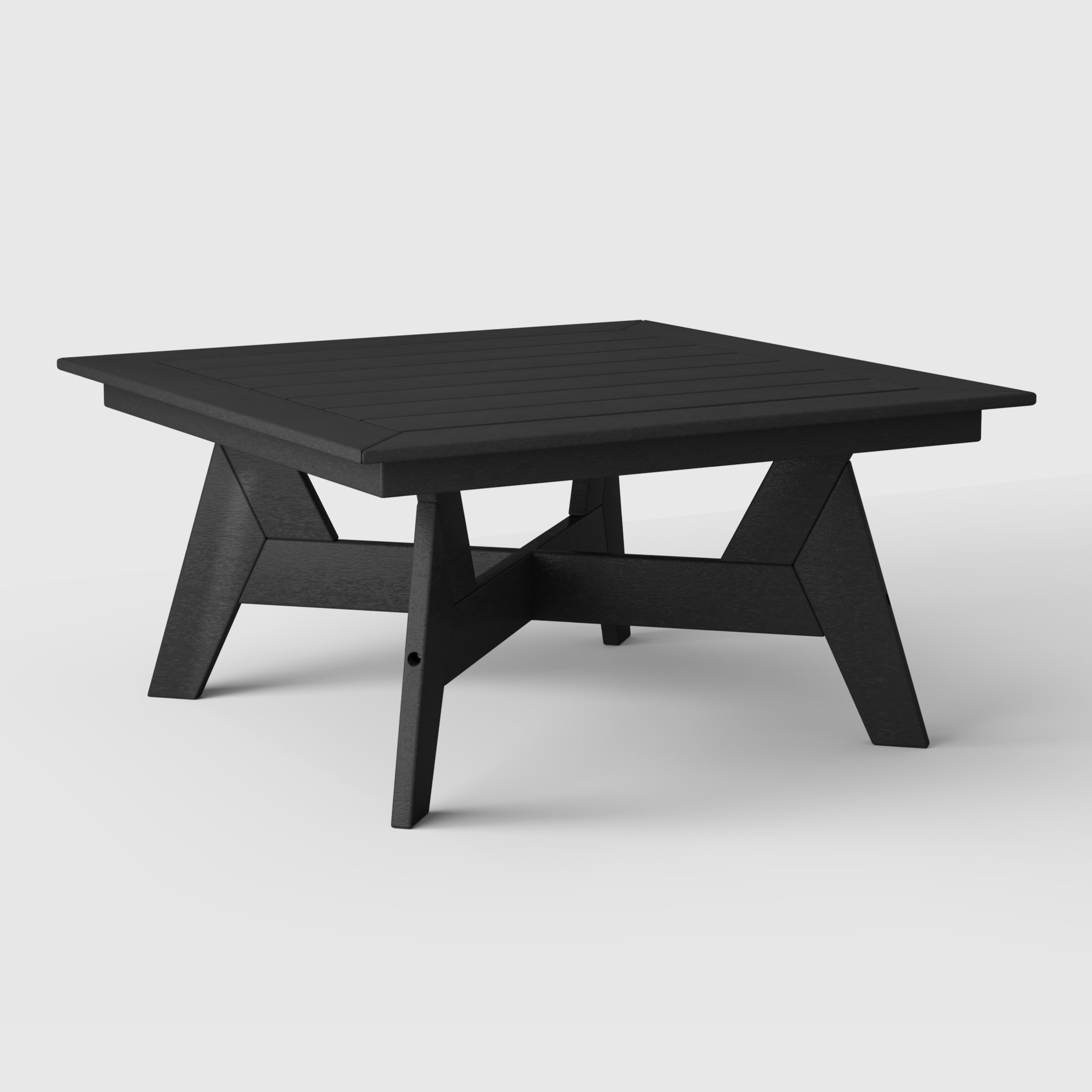 Avalon Modern Low Outdoor Patio Square HDPE Coffee Table