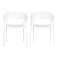 Playa Outdoor Modern Stackable Plastic Resin Patio Dining Armchair (Set of 2)