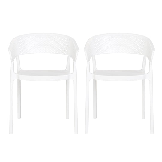 Playa Outdoor Modern Stackable Plastic Resin Patio Dining Armchair (Set of 2)