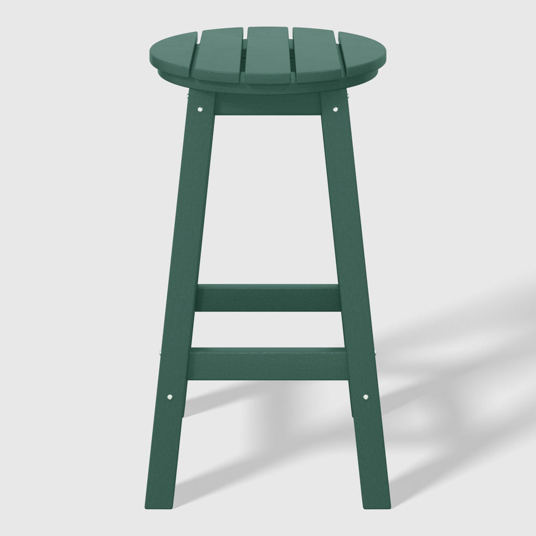 Malibu 24" HDPE Outdoor Patio Round Counter Height Bar Stool
