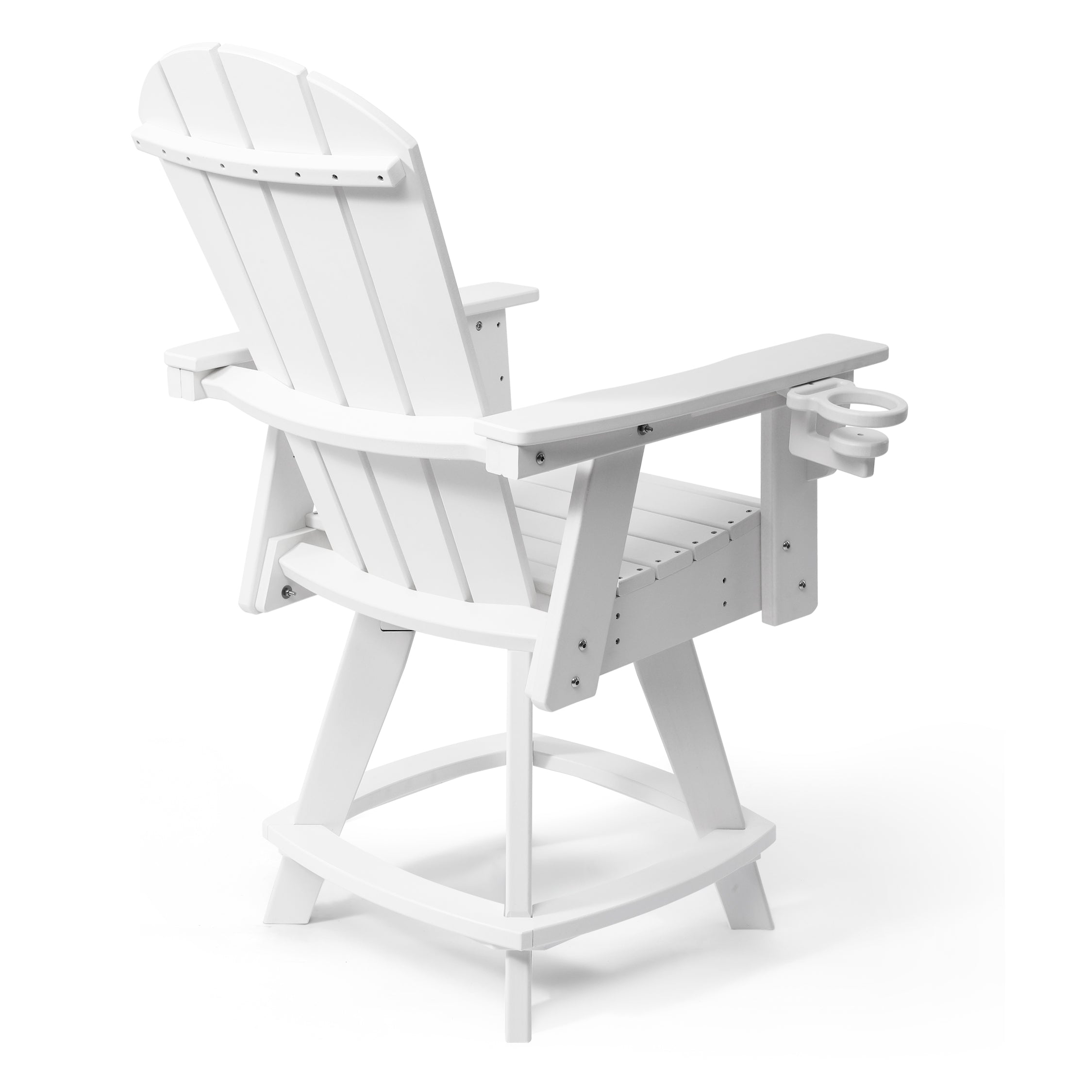 Malibu Outdoor HDPE Adirondack Swivel Counter Height Bar Chair With Cup Holder