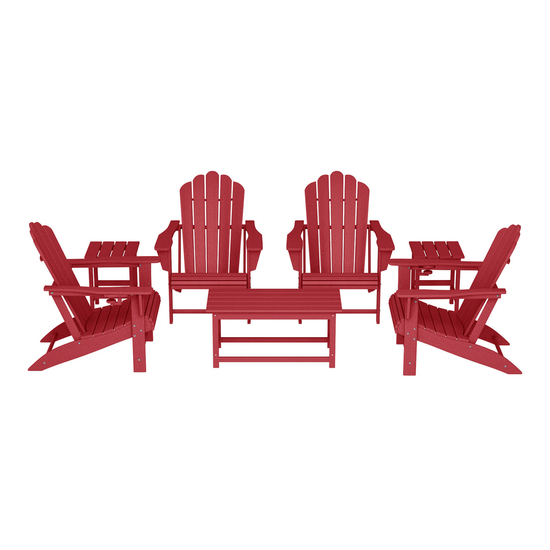 Highland 7-Piece HDPE Outdoor Patio Furniture Adirondack Conversation Set
