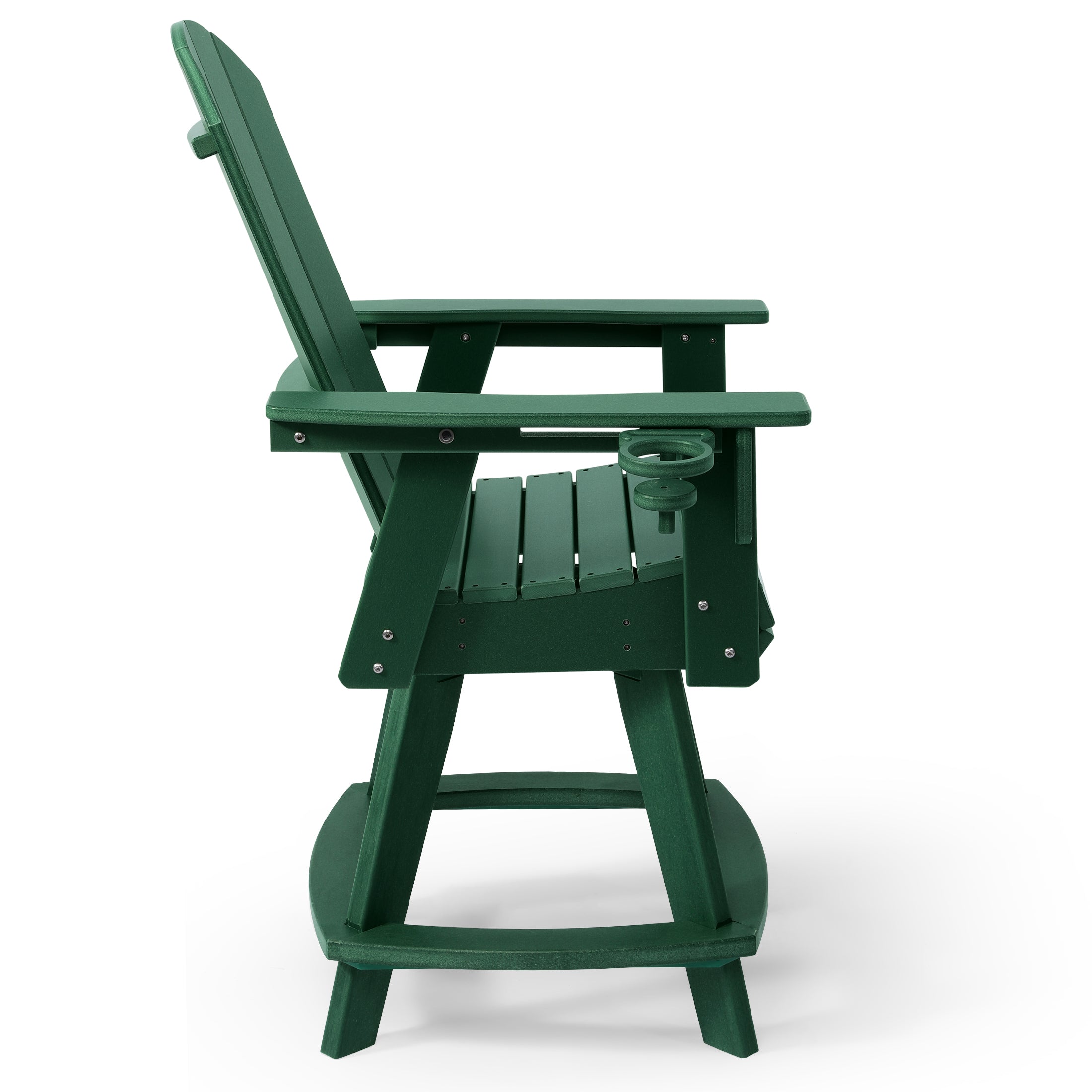 Malibu Outdoor HDPE Adirondack Swivel Counter Height Bar Chair With Cup Holder