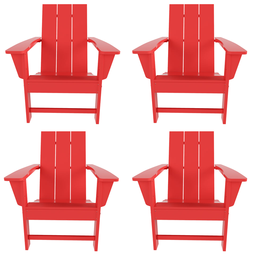 Ashore Modern Outdoor Folding Adirondack Chair (Set of 4)