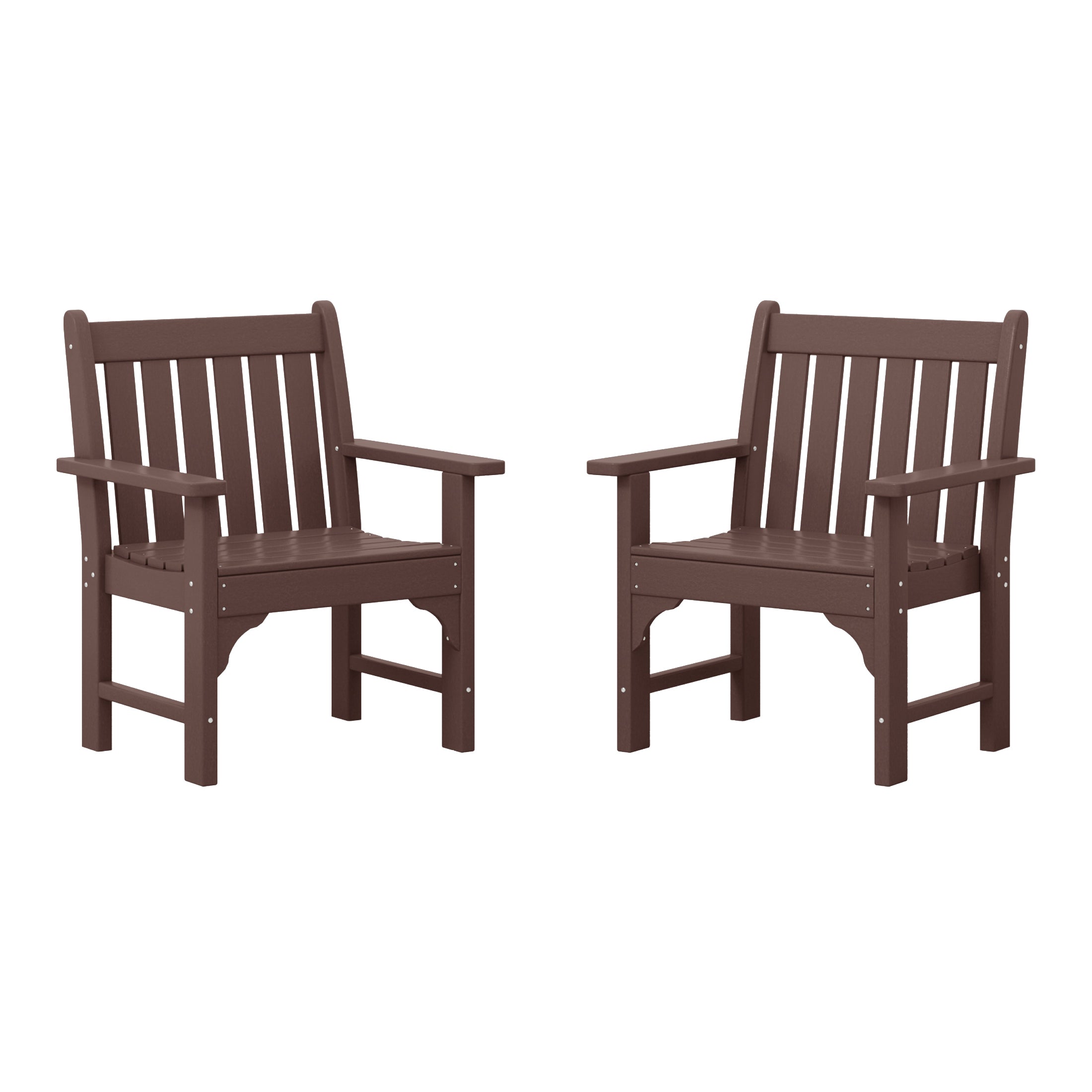 Malibu Outdoor Patio HDPE Adirondack Dining Arm Chairs (Set of 2)