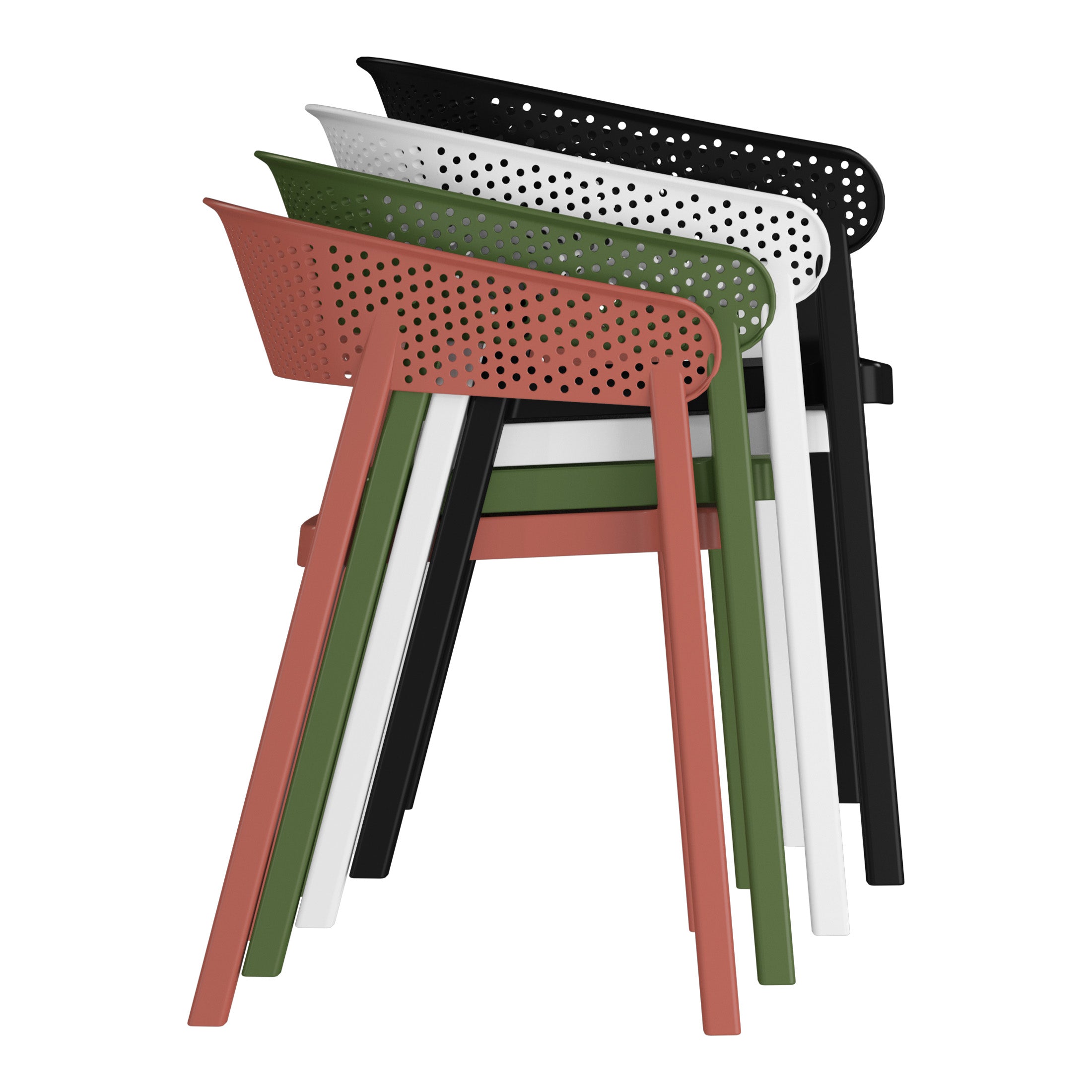 Playa 3-Piece Indoor Outdoor Metal Patio Dining Table Set With Stackable Patio Chairs