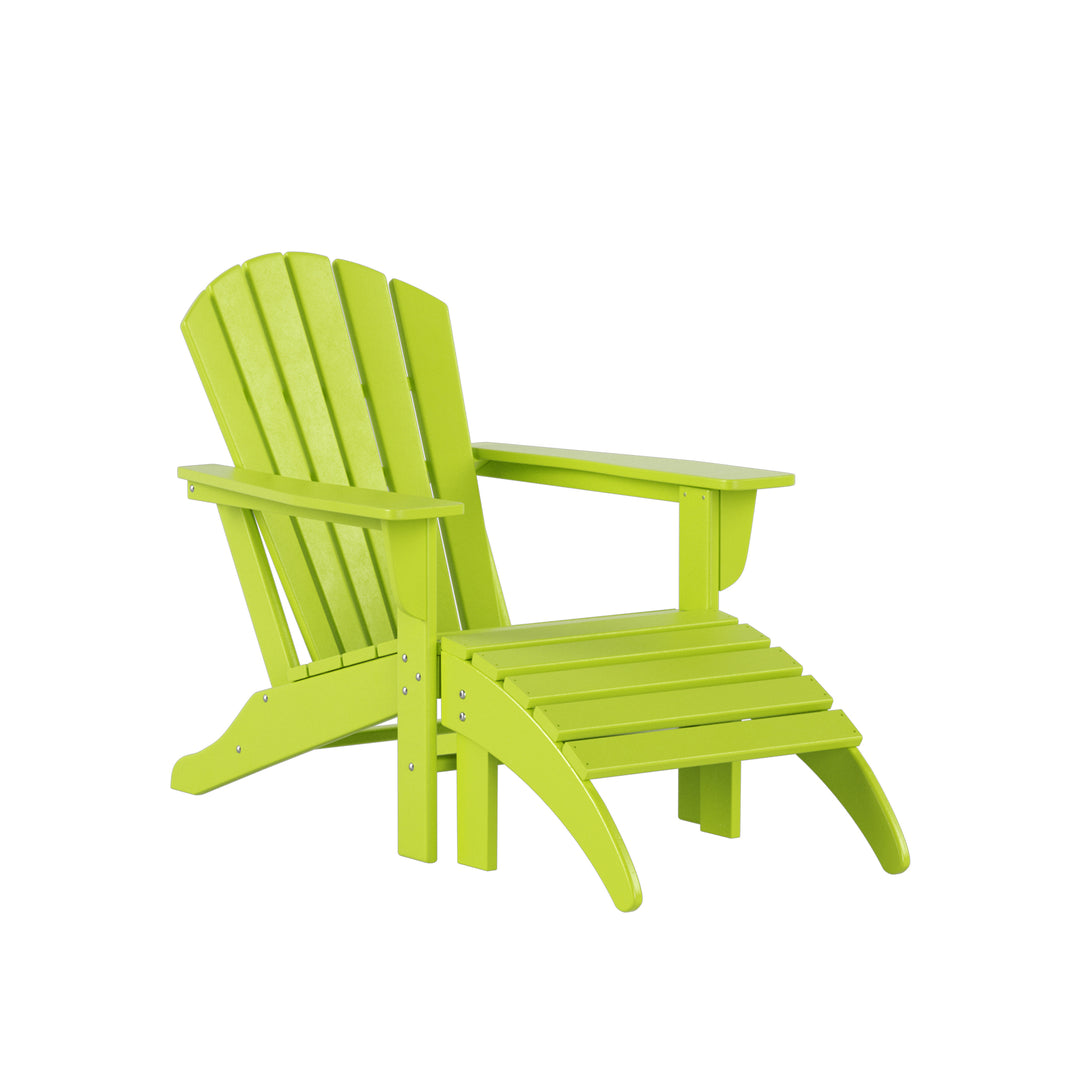 Dylan Outdoor Adirondack Chair With Ottoman 2-Piece Set