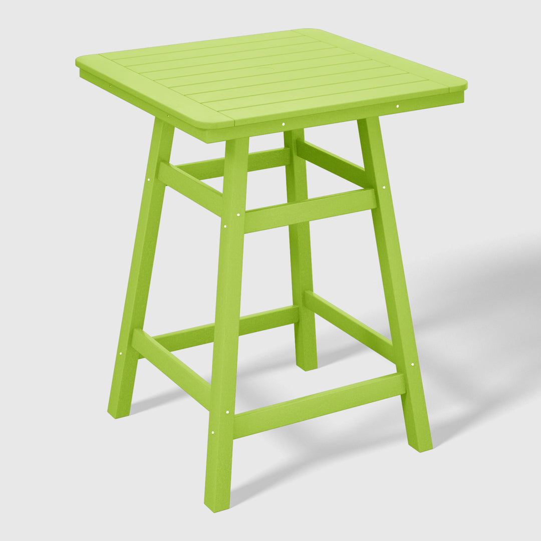 Malibu 30" Square Outdoor Patio Counter High Bistro Bar Table With Umbrella Hole