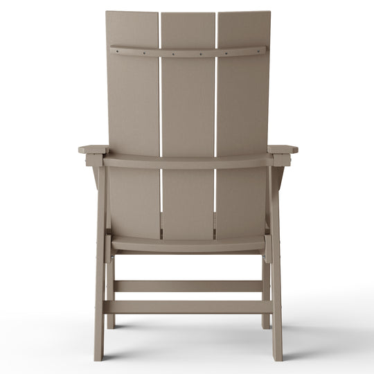 Ashore Outdoor Patio HDPE Plastic Modern Adirondack Dining Chair