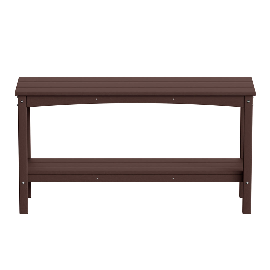 Malibu 55" Outdoor Patio HDPE Adirondack 2-Tier Shelf Console Table