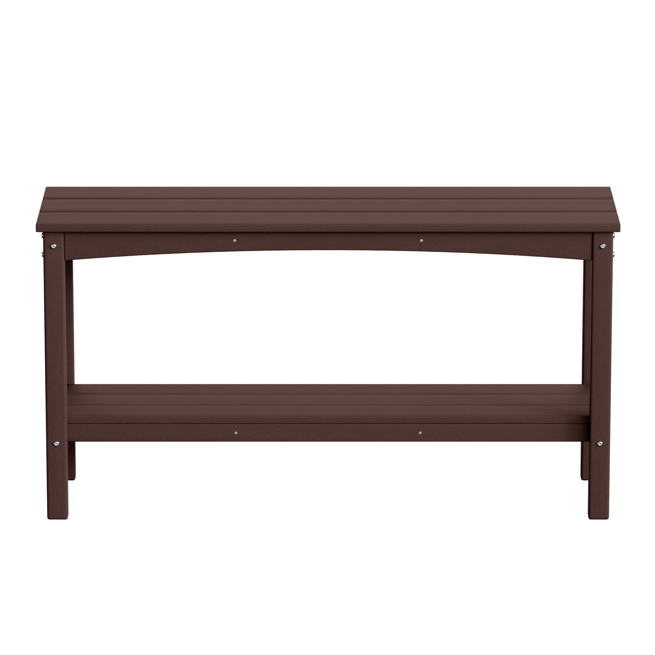 Malibu 55" Outdoor Patio HDPE Adirondack 2-Tier Shelf Console Table