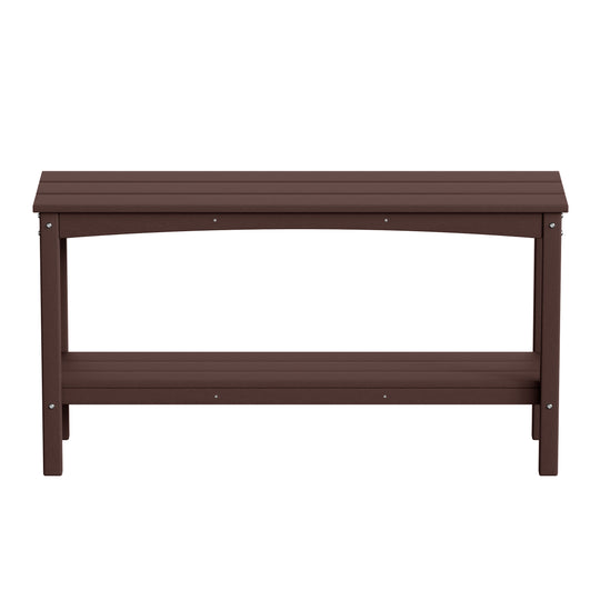 Malibu 55" Outdoor Patio HDPE Adirondack 2-Tier Shelf Console Table