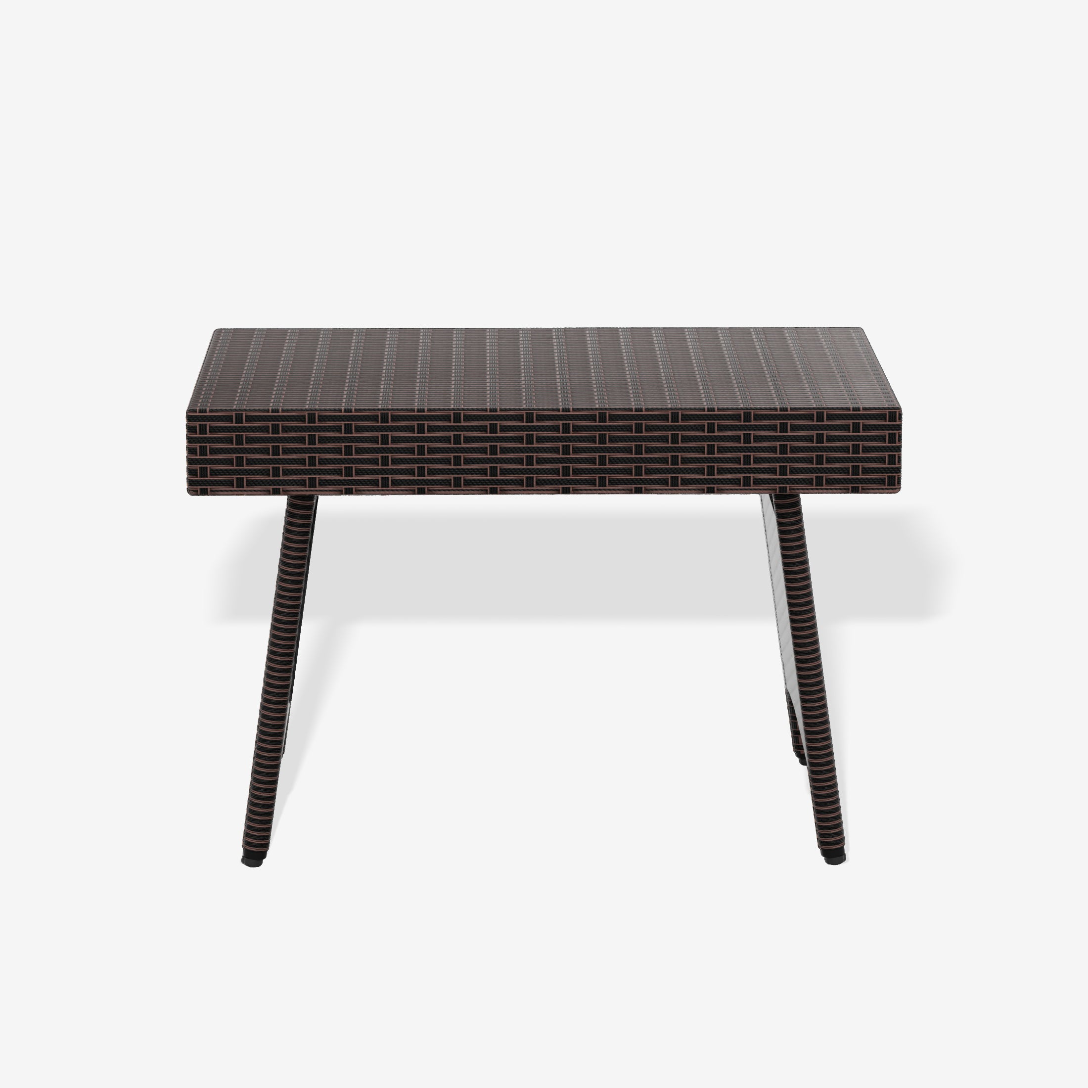 Coastal Plastic Rattan Wicker Outdoor Patio Folding Side Table