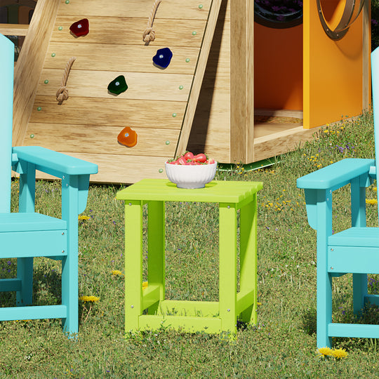 Malibu Kids Outdoor Patio Furniture HDPE Adirondack Square Side Table