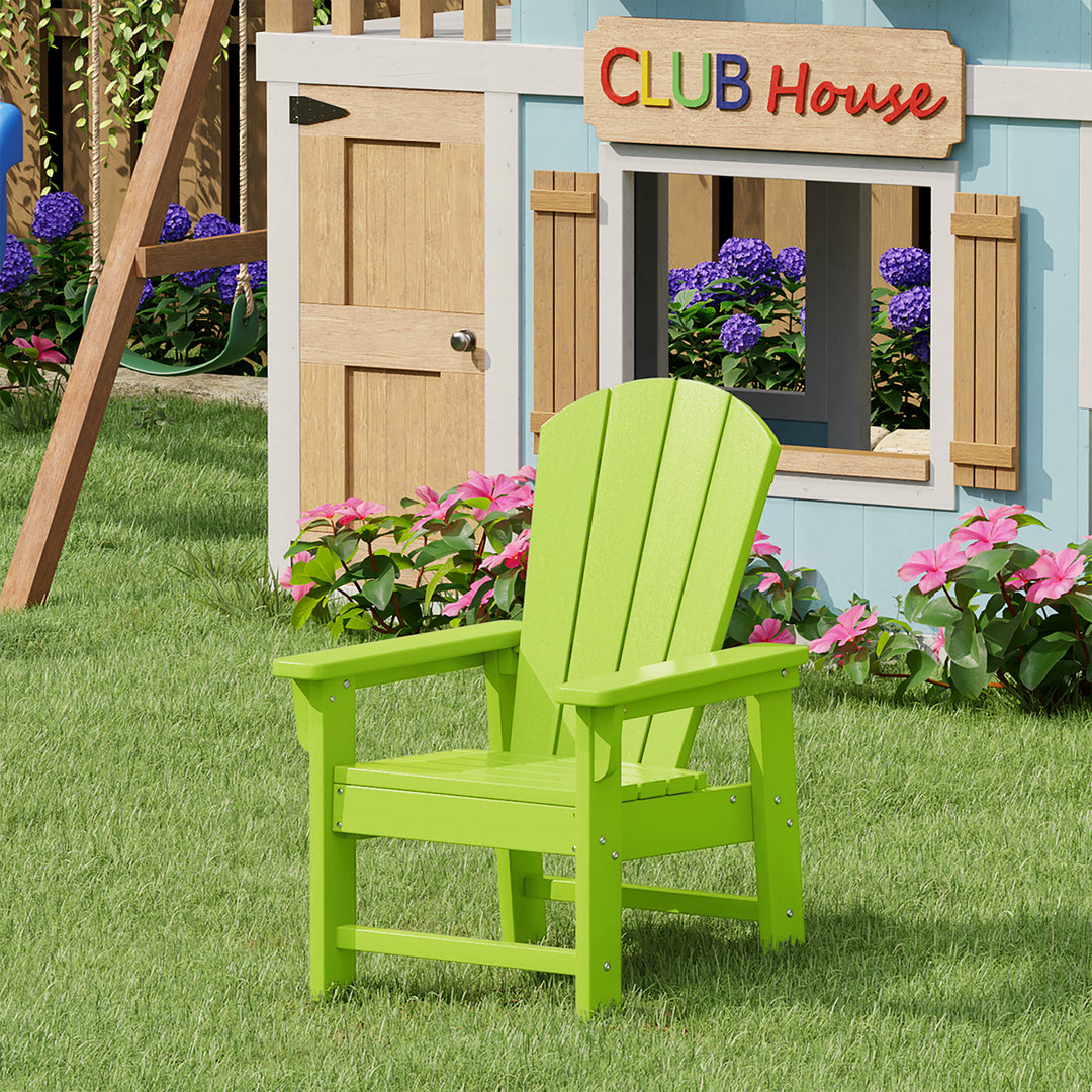 Malibu Kids Outdoor HDPE Adirondack Plastic Patio Chair