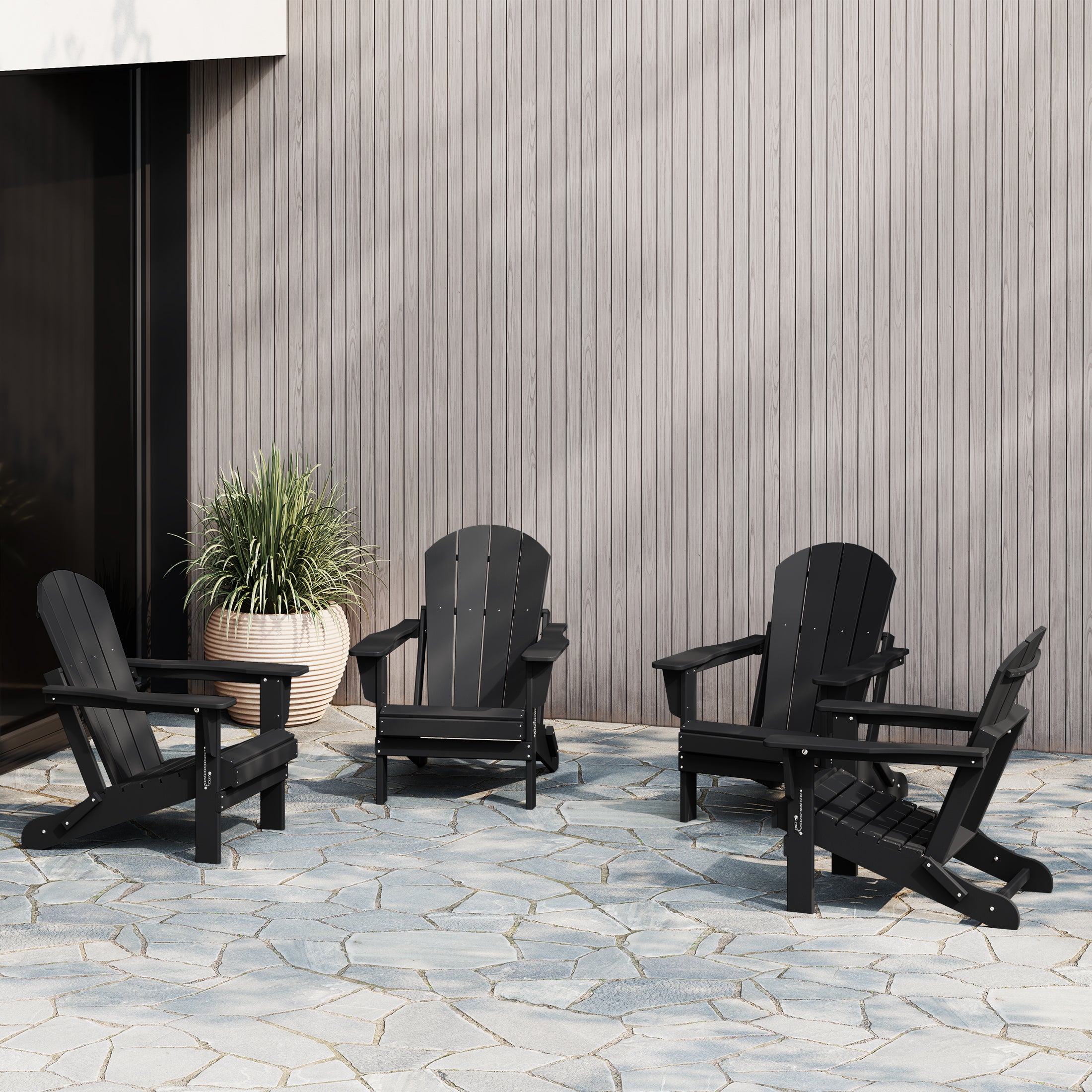 Malibu outdoor folding Poly Adirondack chair (Set of 4)