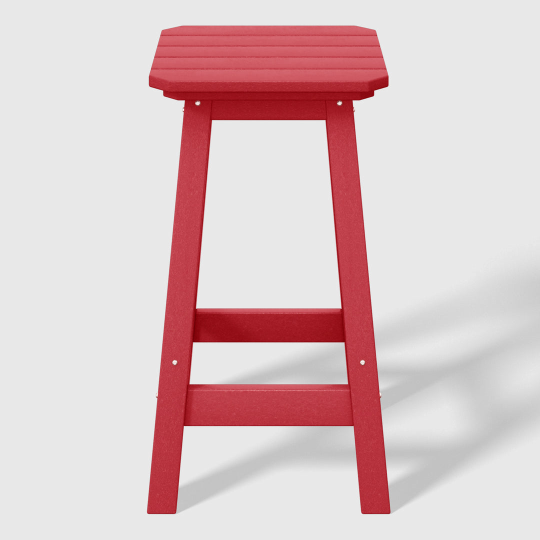 Malibu 24" HDPE Outdoor Patio Square Counter Height Bar Stool