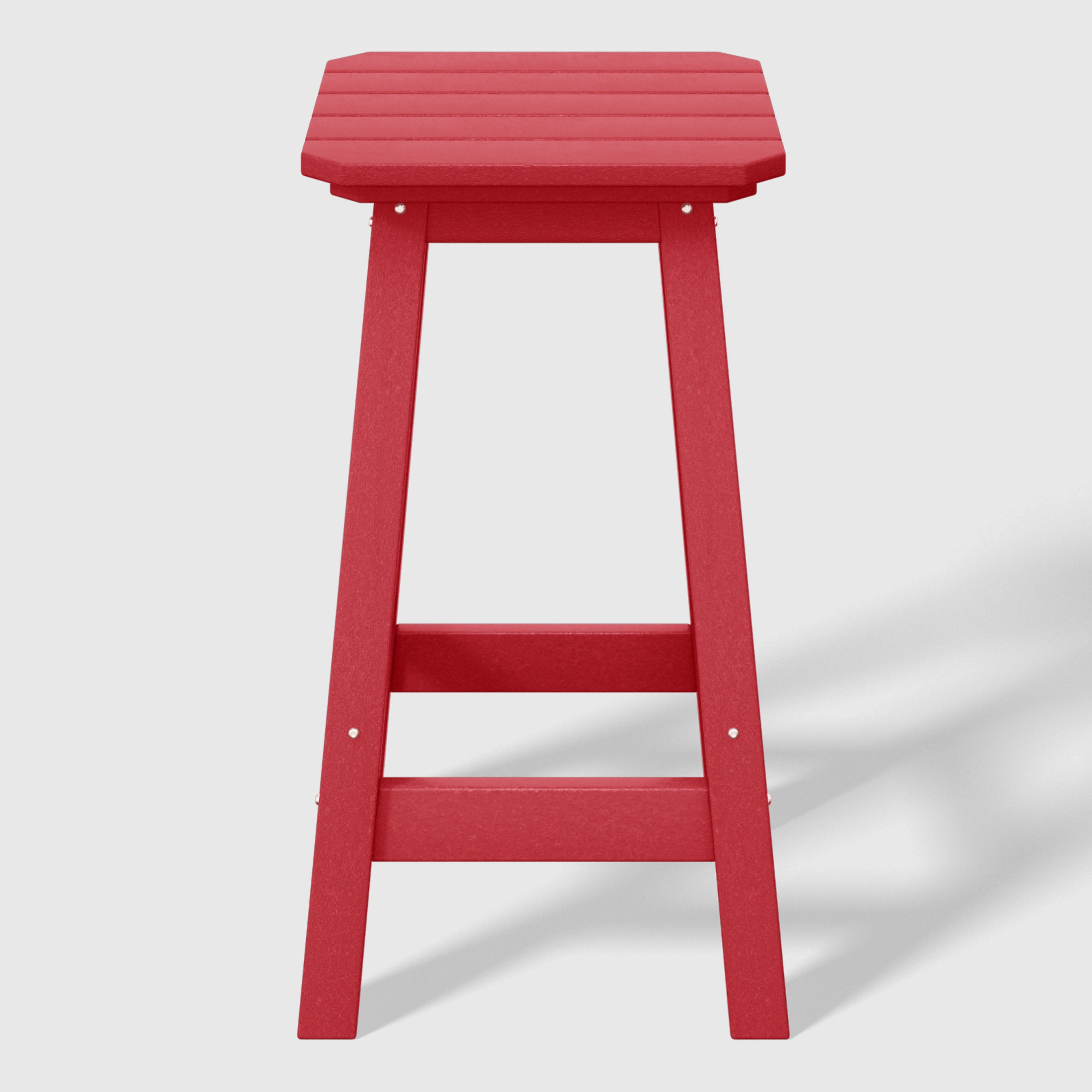 Malibu 24" HDPE Outdoor Patio Counter High Backless Square Bar Stools Set of Three