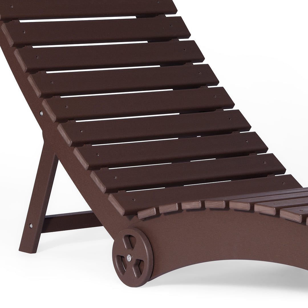 Outdoor HDPE In-Pool Patio Chaise Lounge Chair With Wheels