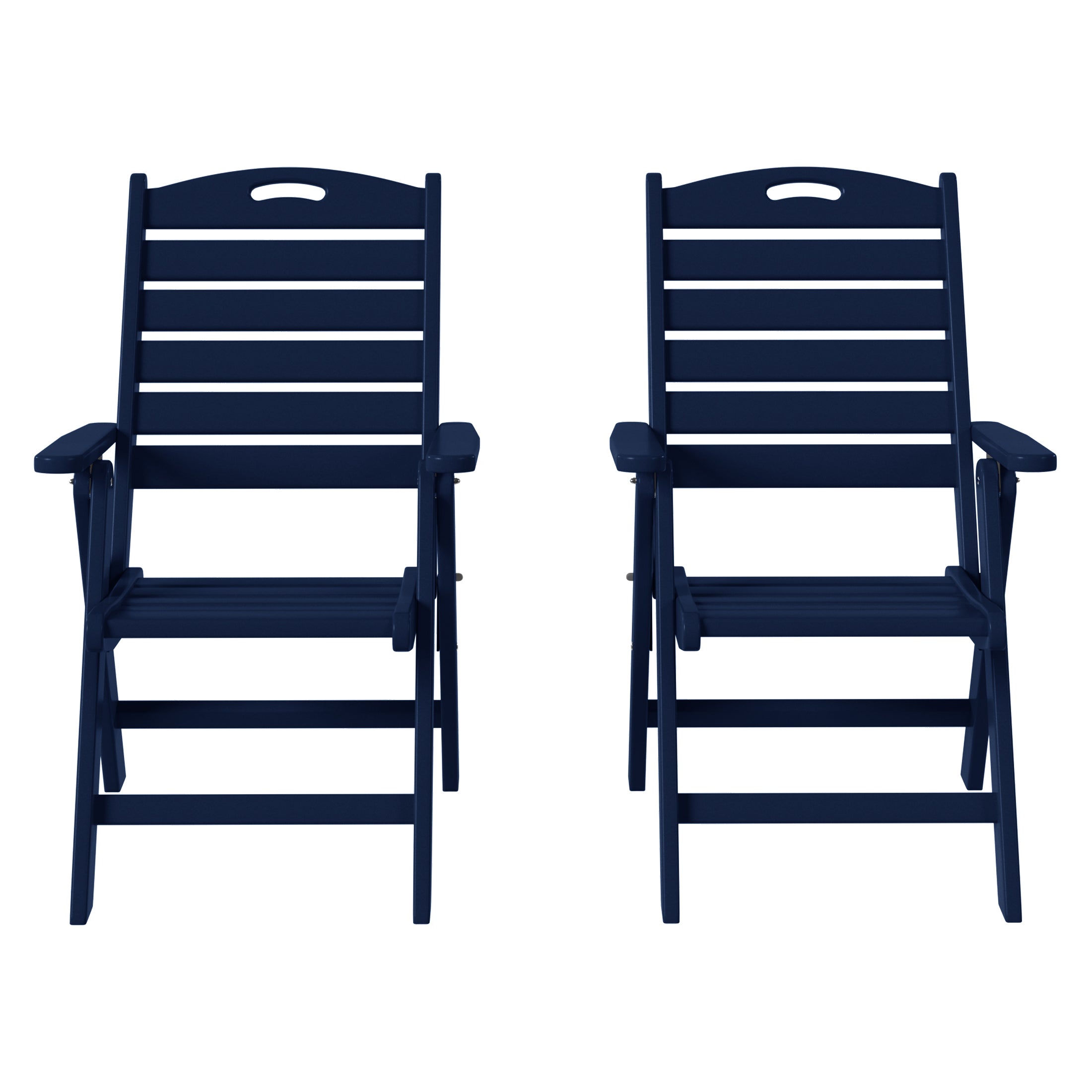 Azura HDPE Adjustable Highback Folding Outdoor Patio Dining Chairs Set of 2