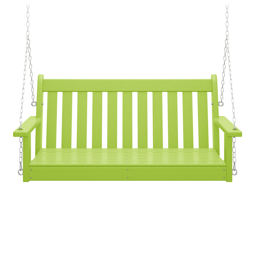 Malibu Outdoor Patio HDPE Hanging Front Porch Swing Bench