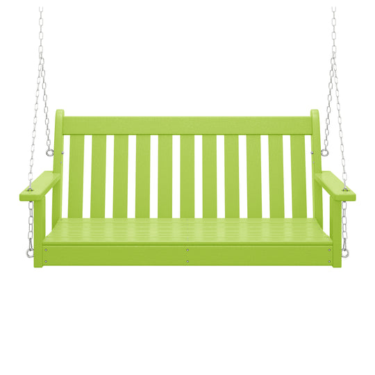 Malibu Outdoor Patio HDPE Hanging Front Porch Swing Bench