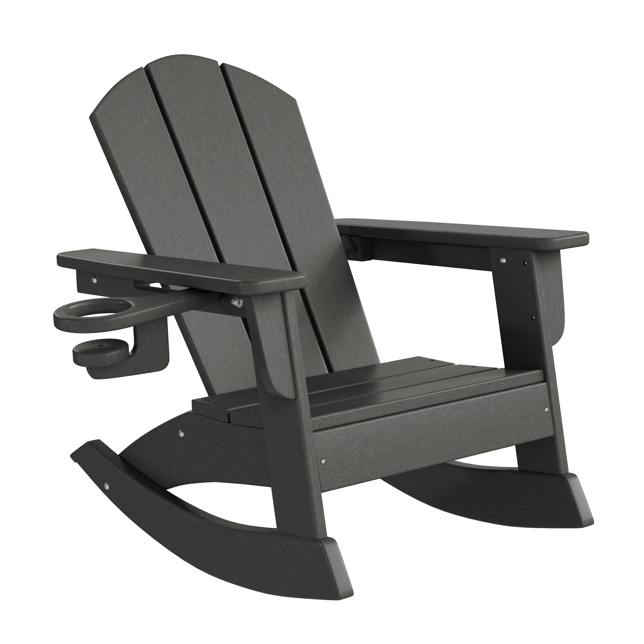 Malibu 3-Piece Kids Rocking Chair With Cup Holder and Square Side Table Set