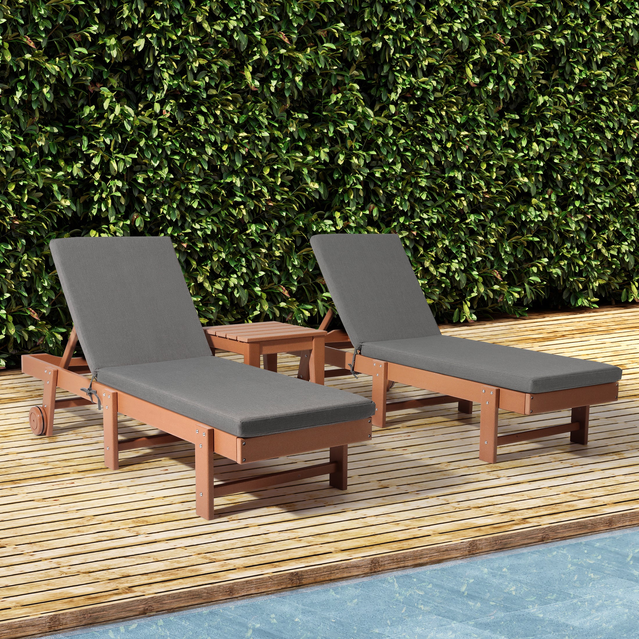Solace Outdoor Chaise Lounge Chair Cushions Set of 2