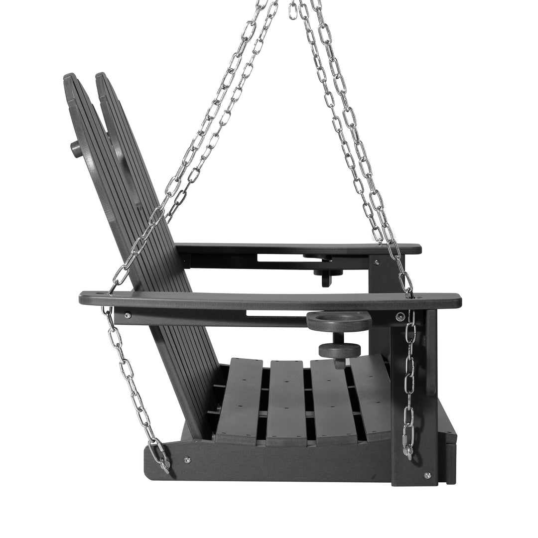 St. Augustine 4ft Outdoor HDPE Poly Farmhouse Hanging Porch Swing With Cup Holders