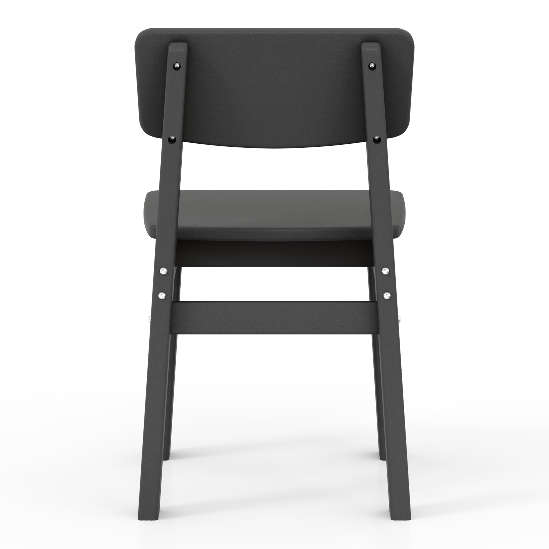Tiny Terraces Outdoor HDPE Kids Modern Plastic Toddler Dining Chairs (Set of Two)