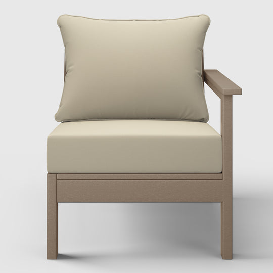 Avalon Outdoor Patio HDPE Right Arm Sectional Corner Club Chair with Patio Cushions