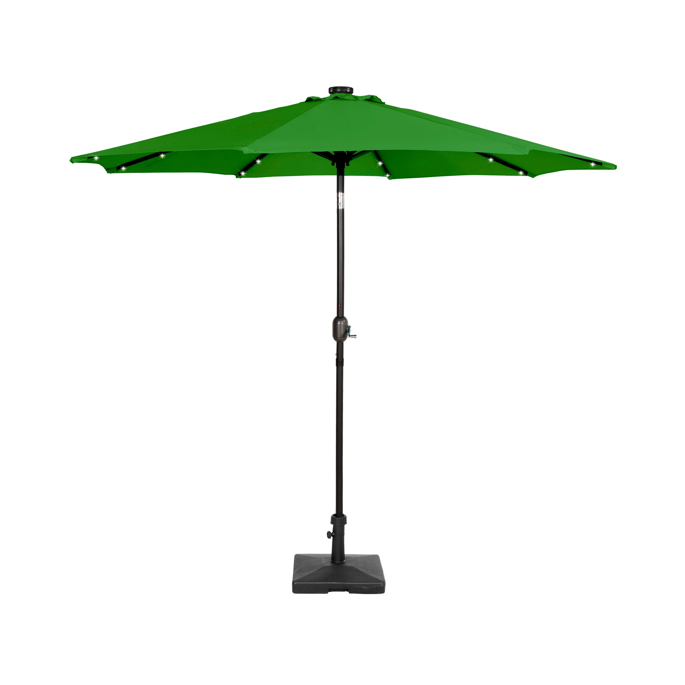 Cyrus 9 ft. Patio Solar Power LED lights Market Umbrella with 50 lbs concrete weight base kit