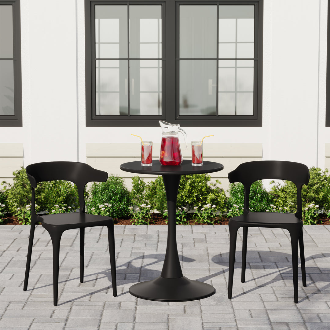 Playa Modern Stackable Resin Plastic Patio Dining Chair (Set of 2)