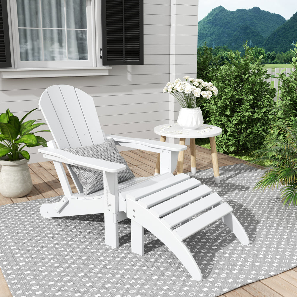 Malibu 2 piece set classic Adirondack chair with ottoman (1 seater)