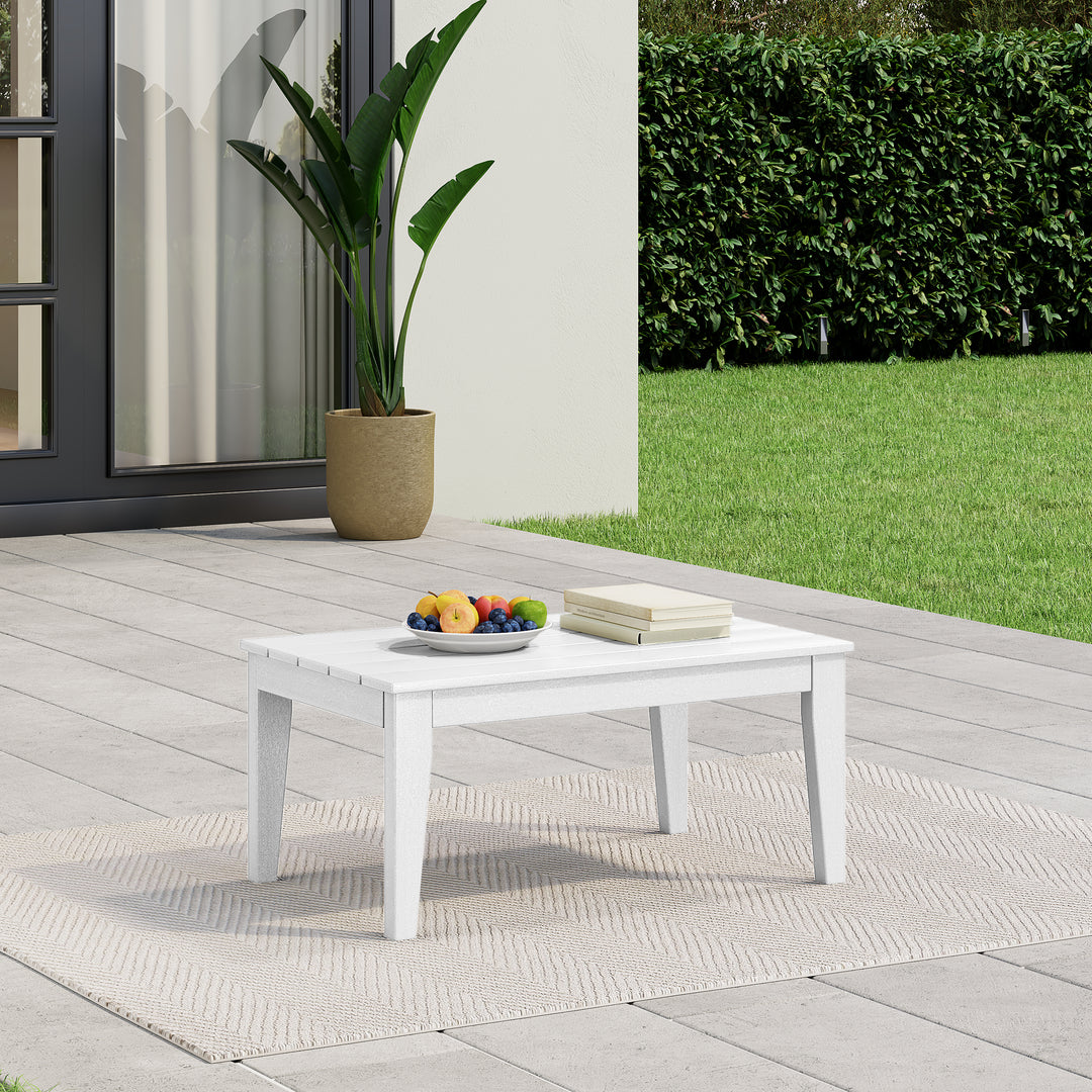 Malibu Low Outdoor HDPE Patio Rectangle Coffee Table