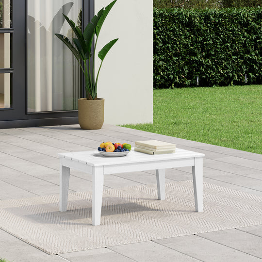 Malibu Low Outdoor HDPE Patio Rectangle Coffee Table
