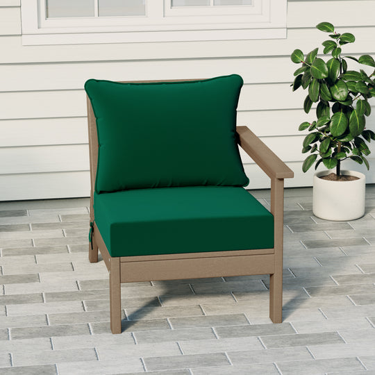 Avalon Outdoor Patio HDPE Right Arm Sectional Corner Club Chair with Patio Cushions