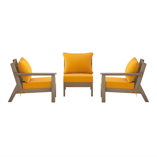 Avalon Outdoor Patio HDPE Sectional Sofa with Patio Cushions