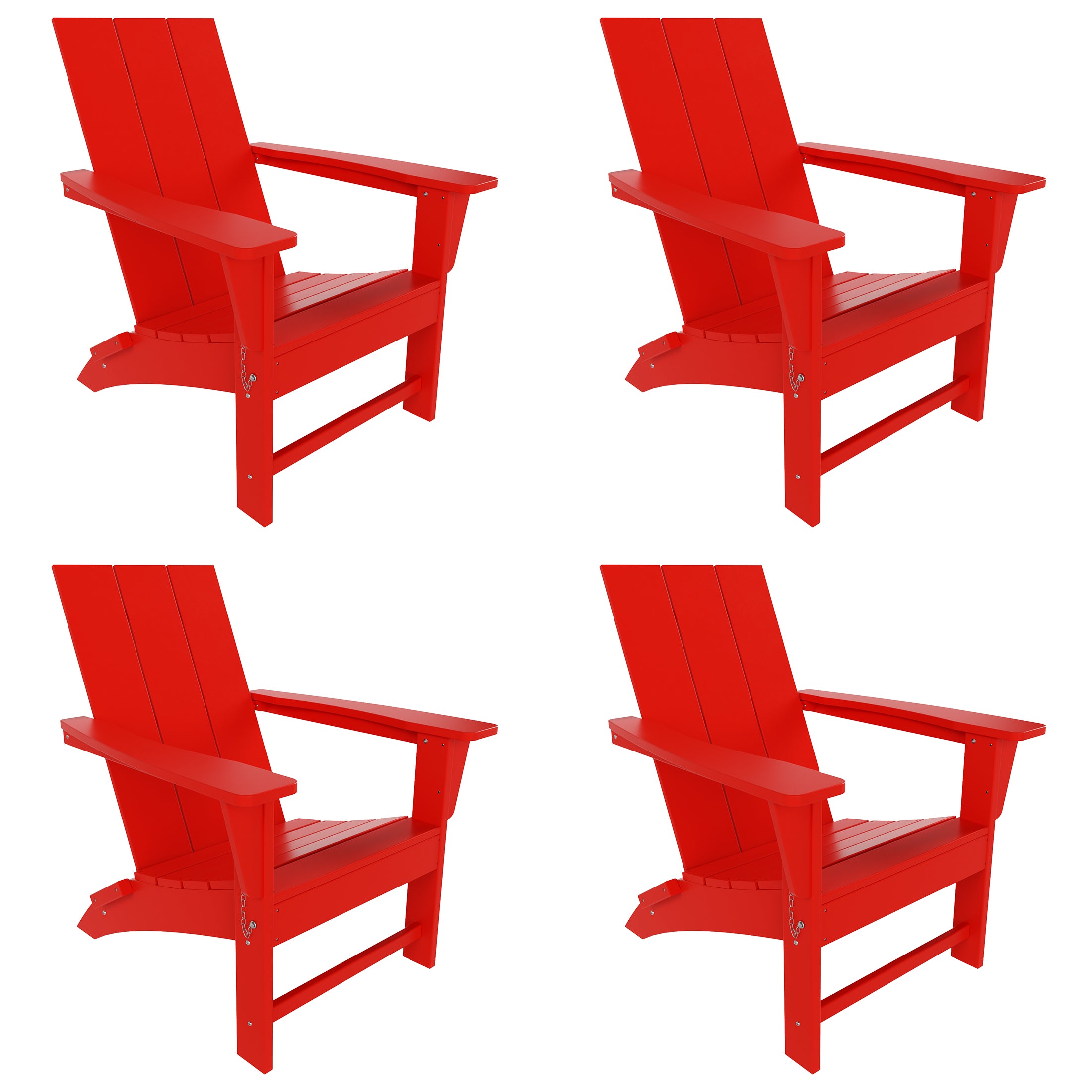 Ashore Modern Outdoor Folding Adirondack Chair (Set of 4)