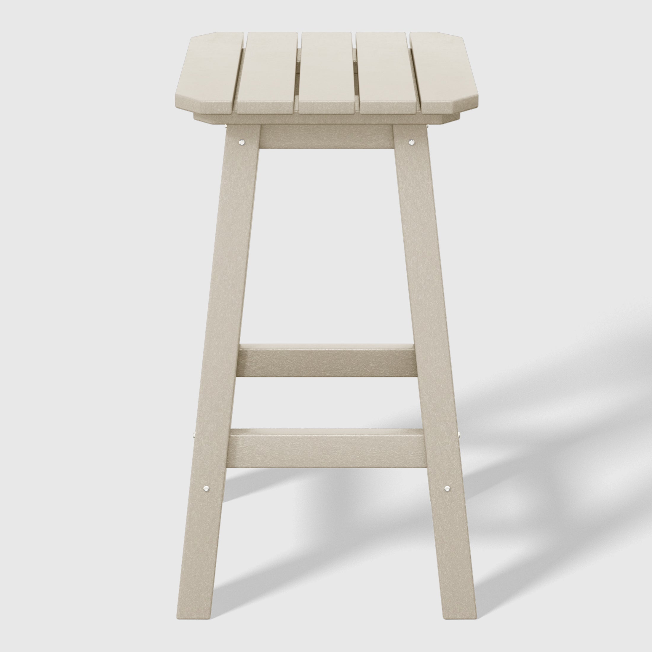 Malibu 24" HDPE Outdoor Patio Counter High Backless Square Bar Stools Set of Three