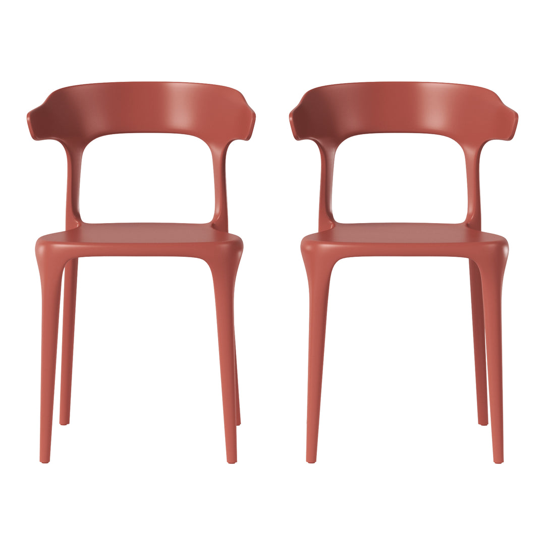 Playa Modern Stackable Resin Plastic Patio Dining Chair (Set of 2)
