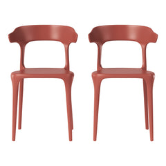 Playa Modern Stackable Resin Plastic Patio Dining Chair (Set of 2)