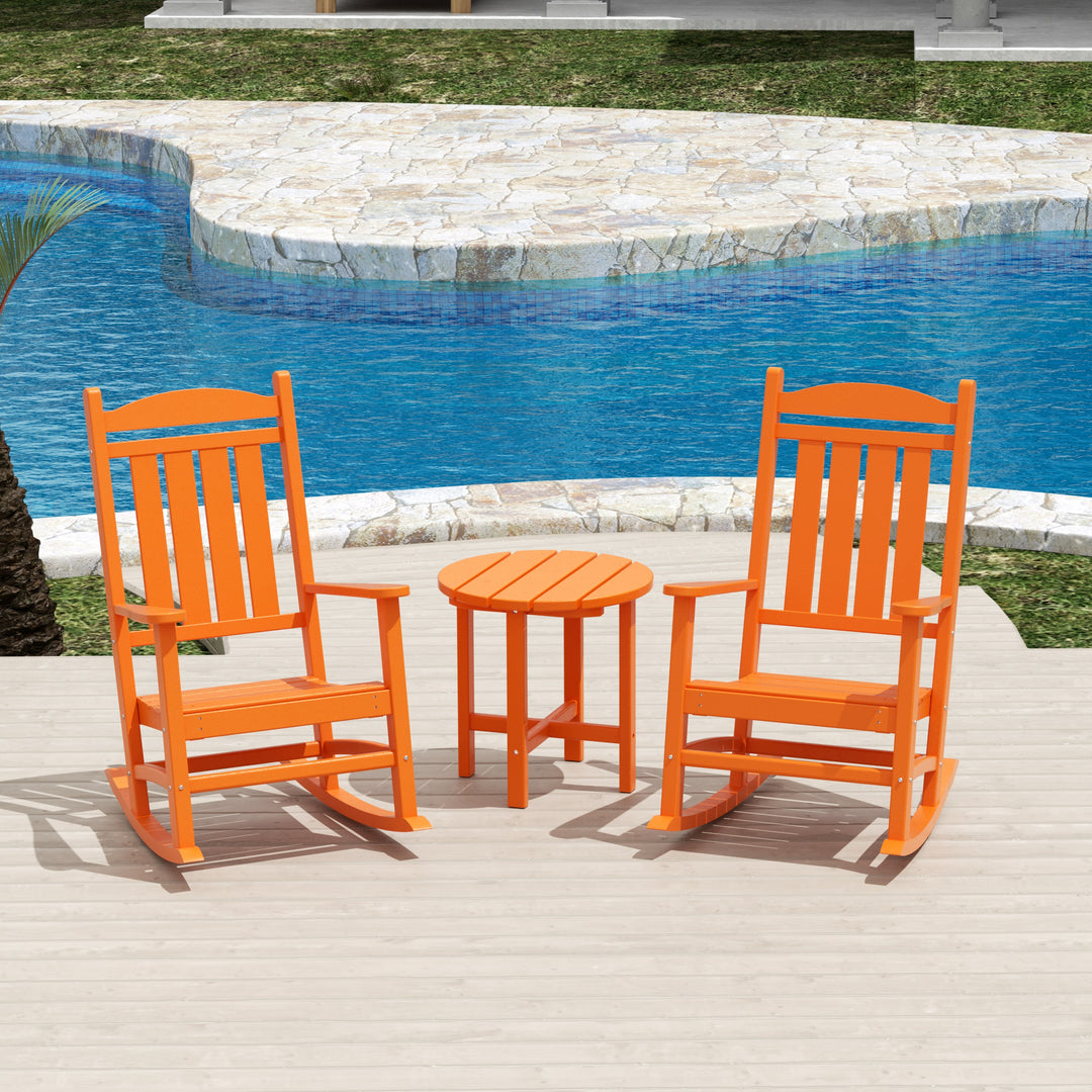 Malibu 3-Piece set Outdoor / Patio rocking chairs with a side table ( 2 seater )