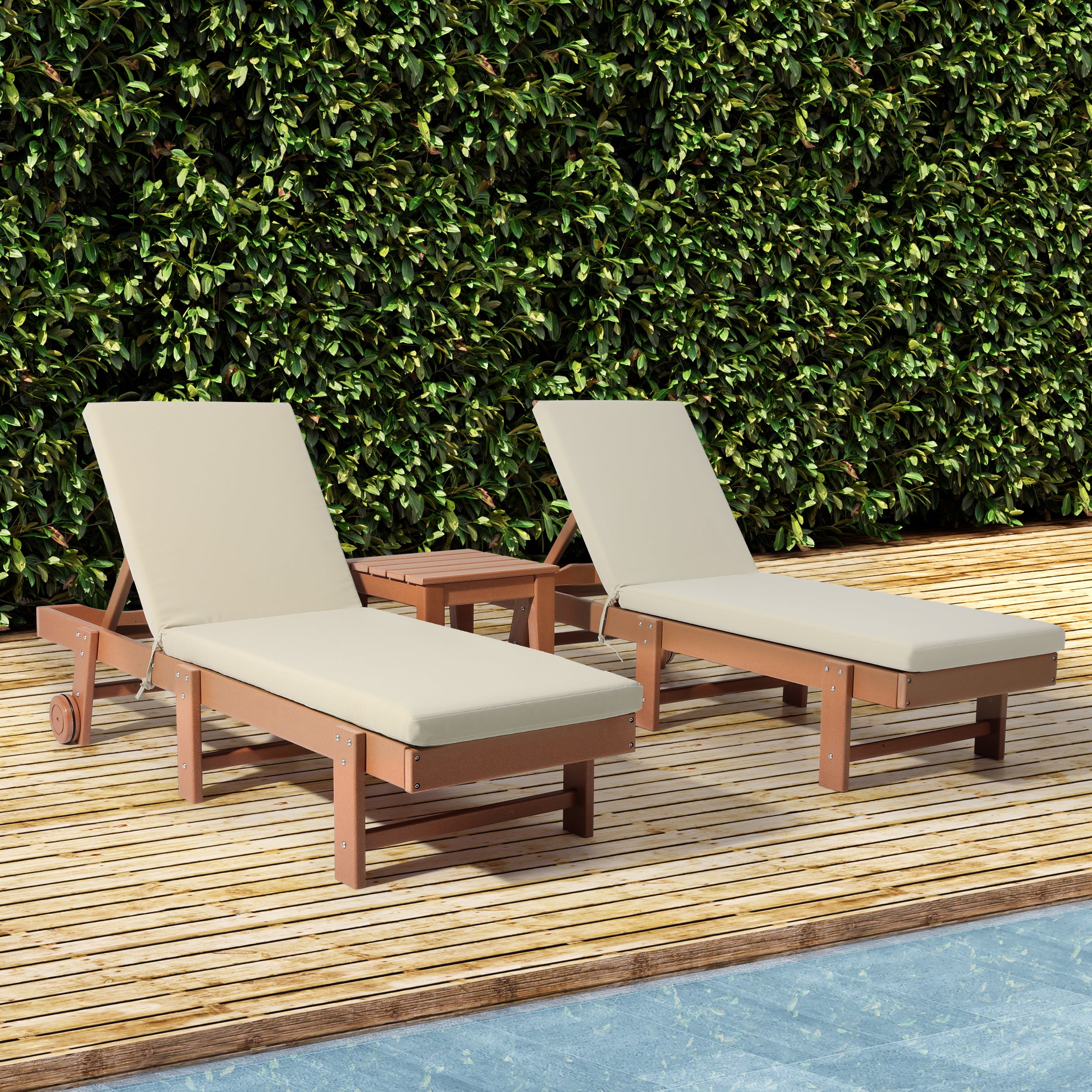 Solace Outdoor Chaise Lounge Chair Cushions Set of 2