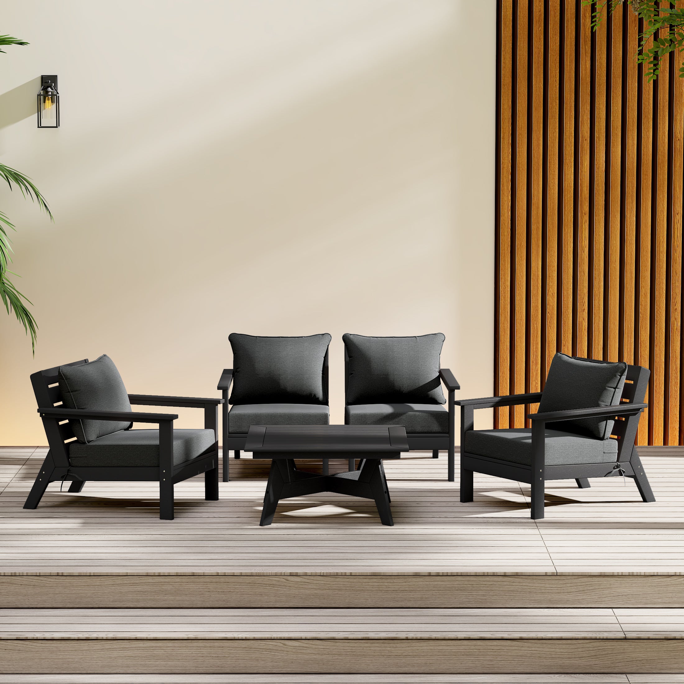 Avalon Outdoor 5-Piece Modular Sectional Patio Furniture Sofa Set