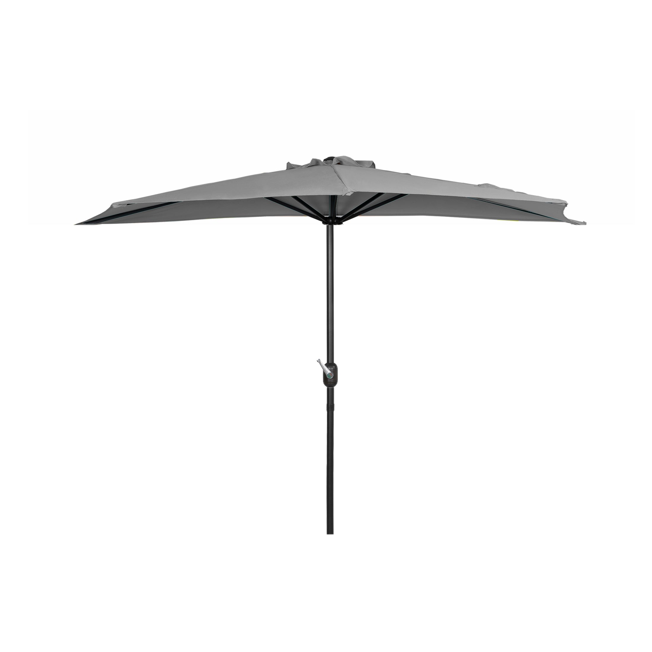 Lanai 9 ft. Aluminum Half Market Crank Lift Patio Umbrella