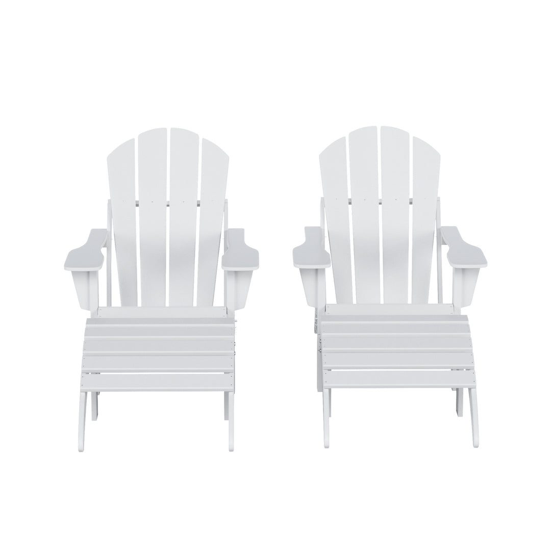 Malibu Westintrends 4-Piece set classic Adirondack chairs with ottoman (2 seater)