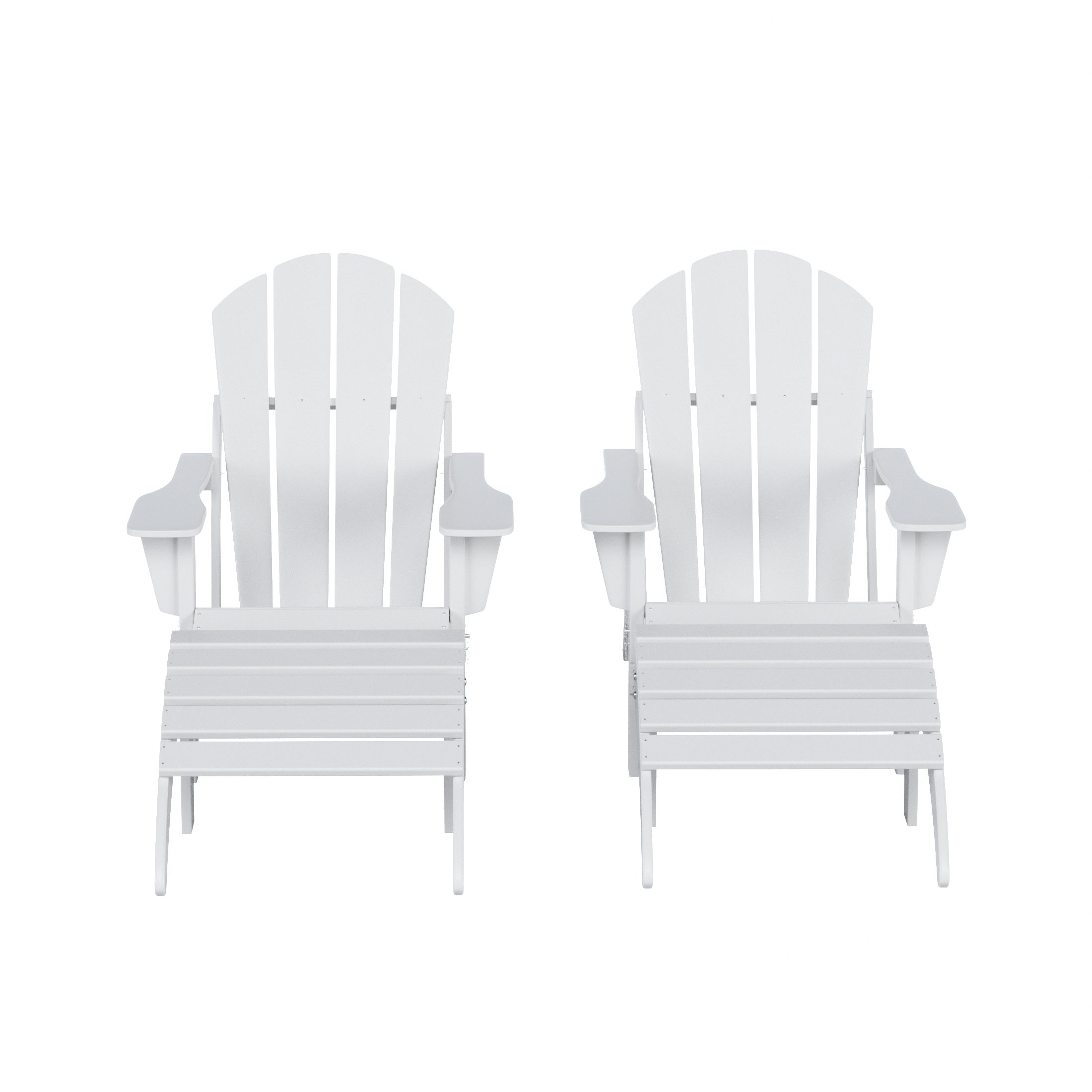 Malibu 4-Piece set classic Adirondack chairs with ottoman (2 seater)