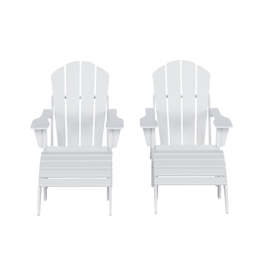 Malibu Westintrends 4-Piece set classic Adirondack chairs with ottoman (2 seater)