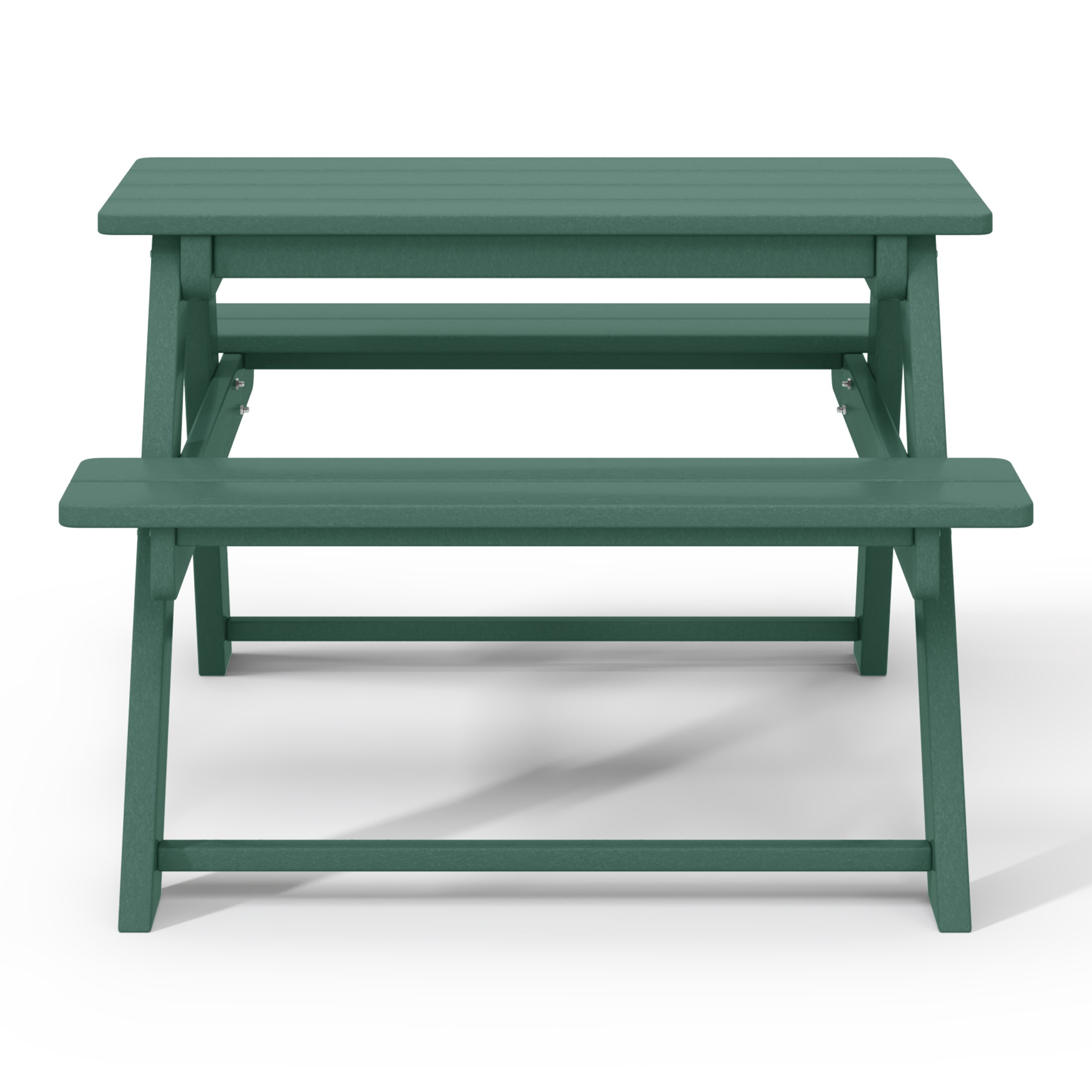 Malibu Outdoor Patio Kids HDPE Plastic Picnic Bench Table